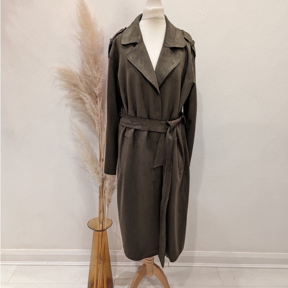 Zara Dark Olive Trench Coat